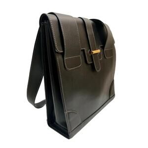 Vintage Luxury Silvani Italy Black Leather Structured Shoulder Bag